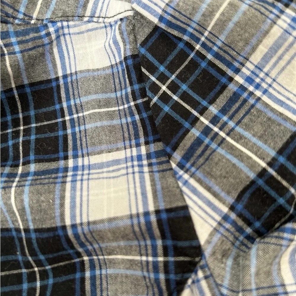 FANG Blue and White Plaid Ruffle Blouse SOLD NFS - Picture 3 of 3